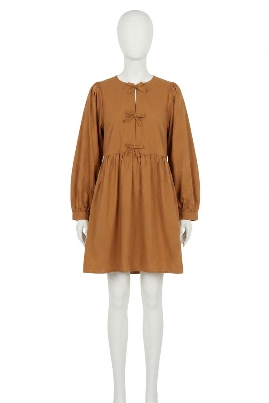 NEW JODIFL felicity long sleeve dress in tan